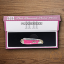 Rough Ryder Tiny Trapper Pocket Knife Stainless Steel Blades Pink Bone Handle
