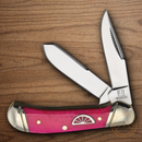 Rough Ryder Tiny Trapper Pocket Knife Stainless Steel Blades Pink Bone Handle