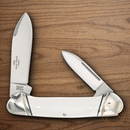 Rough Ryder Mini Canoe Pocket Knife Stainless Steel Blades White Micarta Handle