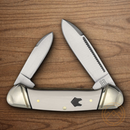 Rough Ryder Mini Canoe Pocket Knife Stainless Steel Blades White Micarta Handle