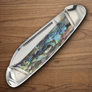 Rough Ryder Mini Canoe Pocket Knife Stainless Steel Blades Abalone Handle