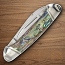 Rough Ryder Mini Canoe Pocket Knife Stainless Steel Blades Abalone Handle