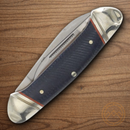 Rough Ryder Mini Canoe Pocket Knife Stainless Steel Blades Denim Micarta Handle