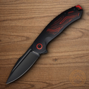 Rough Ryder Linerlock Folding Knife 2.88" Stainless Steel Blade Black/Red G10 Handle