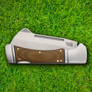 Rough Ryder Camp Side Folding Knife 3.88" Stainless Steel Blade Brown Micarta Handle