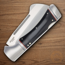 Rough Ryder Camp Side Folding Knife 3.88" Stainless Steel Blade Black Micarta Handle