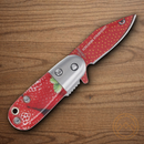 Rough Ryder Strawberry Folding Knife 1.38" Stainless Steel Blade Acrylic Handle