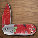 Rough Ryder Strawberry Folding Knife 1.38" Stainless Steel Blade Acrylic Handle