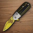 Rough Ryder Bad Nanner Folding Knife 1.38" Stainless Steel Blade Black/Yellow G10 Handle