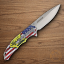 Rough Ryder Don't Tread Flag Folding Knife 3.75" Stainless Steel Blade Aluminum Handle