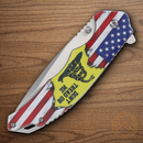 Rough Ryder Don't Tread Flag Folding Knife 3.75" Stainless Steel Blade Aluminum Handle
