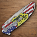 Rough Ryder Don't Tread Flag Folding Knife 3.75" Stainless Steel Blade Aluminum Handle