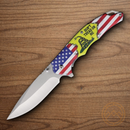 Rough Ryder Don't Tread Flag Folding Knife 3.75" Stainless Steel Blade Aluminum Handle