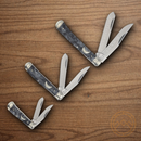 Rough Ryder Midnight Pearl Trapper Set Pocket Knives Stainless Steel  Blades Black Swirl Synthetic Handles