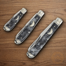 Rough Ryder Midnight Pearl Trapper Set Pocket Knives Stainless Steel  Blades Black Swirl Synthetic Handles