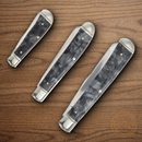 Rough Ryder Midnight Pearl Trapper Set Pocket Knives Stainless Steel  Blades Black Swirl Synthetic Handles