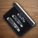 Rough Ryder Midnight Pearl Trapper Set Pocket Knives Stainless Steel  Blades Black Swirl Synthetic Handles