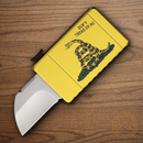 Rough Ryder Dont Tread On Me Folding Knife 1.63" Stainless Steel Blade Gold Aluminum Handle