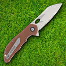 Rough Ryder Linerlock Folding Knife 3.25" Stainless Steel Blade Brown Micarta Handle