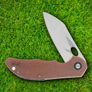 Rough Ryder Linerlock Folding Knife 3.25" Stainless Steel Blade Brown Micarta Handle