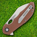 Rough Ryder Linerlock Folding Knife 3.25" Stainless Steel Blade Brown Micarta Handle