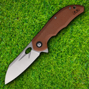 Rough Ryder Linerlock Folding Knife 3.25" Stainless Steel Blade Brown Micarta Handle