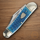 Rough Ryder Whittler Pocket Knife Stainless Steel Blades Blue Bone Handle