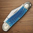 Rough Ryder Whittler Pocket Knife Stainless Steel Blades Blue Bone Handle