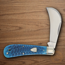 Rough Ryder Hawkbill Folding Knife Stainless Steel BladesBlue Bone Handle