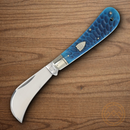 Rough Ryder Hawkbill Folding Knife Stainless Steel BladesBlue Bone Handle