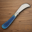 Rough Ryder Hawkbill Folding Knife Stainless Steel BladesBlue Bone Handle