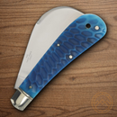 Rough Ryder Hawkbill Folding Knife Stainless Steel BladesBlue Bone Handle