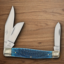 Rough Ryder Large Stockman Pocket Knife Stainless Steel Blades Blue Bone Handle