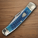 Rough Ryder Large Moose Pocket Knife Stainless Steel Blades Blue Bone Handle