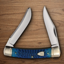 Rough Ryder Large Moose Pocket Knife Stainless Steel Blades Blue Bone Handle