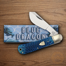 Rough Ryder Cotton Sampler Folding Knife Stainless Steel Blade Blue Bone Handle