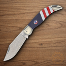 Rough Ryder Deer Slayer 250 USA Annv Folding Knife 4" Stainless Steel Blade Red/Blue/White Synthetic/Pearl Handle