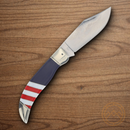 Rough Ryder Deer Slayer 250 USA Annv Folding Knife 4" Stainless Steel Blade Red/Blue/White Synthetic/Pearl Handle