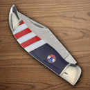 Rough Ryder Deer Slayer 250 USA Annv Folding Knife 4" Stainless Steel Blade Red/Blue/White Synthetic/Pearl Handle