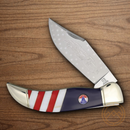 Rough Ryder Deer Slayer 250 USA Annv Folding Knife 4" Stainless Steel Blade Red/Blue/White Synthetic/Pearl Handle