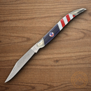 Rough Ryder Lg Toothpick 250 USA Annv Folding Knife Stainless Steel Blade Red/Blue/White Synthetic/Pearl Handle