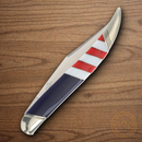 Rough Ryder Lg Toothpick 250 USA Annv Folding Knife Stainless Steel Blade Red/Blue/White Synthetic/Pearl Handle