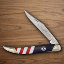 Rough Ryder Lg Toothpick 250 USA Annv Folding Knife Stainless Steel Blade Red/Blue/White Synthetic/Pearl Handle