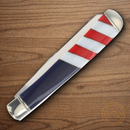 Rough Ryder Trapper 250 USA Annv Pocket Knife Stainless Steel Blade Red/Blue/White Synthetic/Pearl Handle