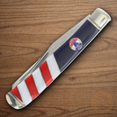 Rough Ryder Trapper 250 USA Annv Pocket Knife Stainless Steel Blade Red/Blue/White Synthetic/Pearl Handle