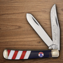 Rough Ryder Trapper 250 USA Annv Pocket Knife Stainless Steel Blade Red/Blue/White Synthetic/Pearl Handle