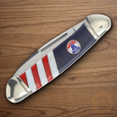 Rough Ryder Canoe 250 USA Annv Pocket Knife Stainless Steel Blade Red/Blue/White Synthetic/Pearl Handle