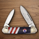 Rough Ryder Canoe 250 USA Annv Pocket Knife Stainless Steel Blade Red/Blue/White Synthetic/Pearl Handle