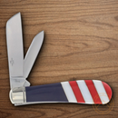 Rough Ryder Half Hawk 250 USA Annv Pocket Knife Stainless Steel Blade Red/Blue/White Synthetic/Pearl Handle