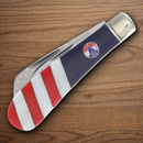 Rough Ryder Half Hawk 250 USA Annv Pocket Knife Stainless Steel Blade Red/Blue/White Synthetic/Pearl Handle